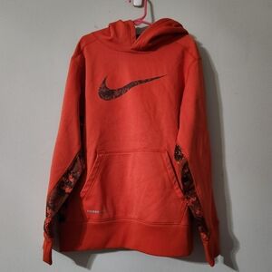 Nike orange hoodie kids size medium therma-fit longlseeve sweater boys
